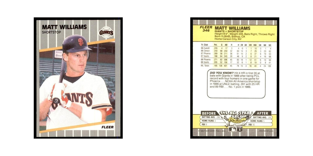 1989 Fleer Matt Williams Giants #346