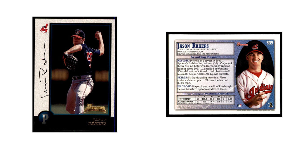 1998 Bowman Jason Rakers Baseball Cards #389