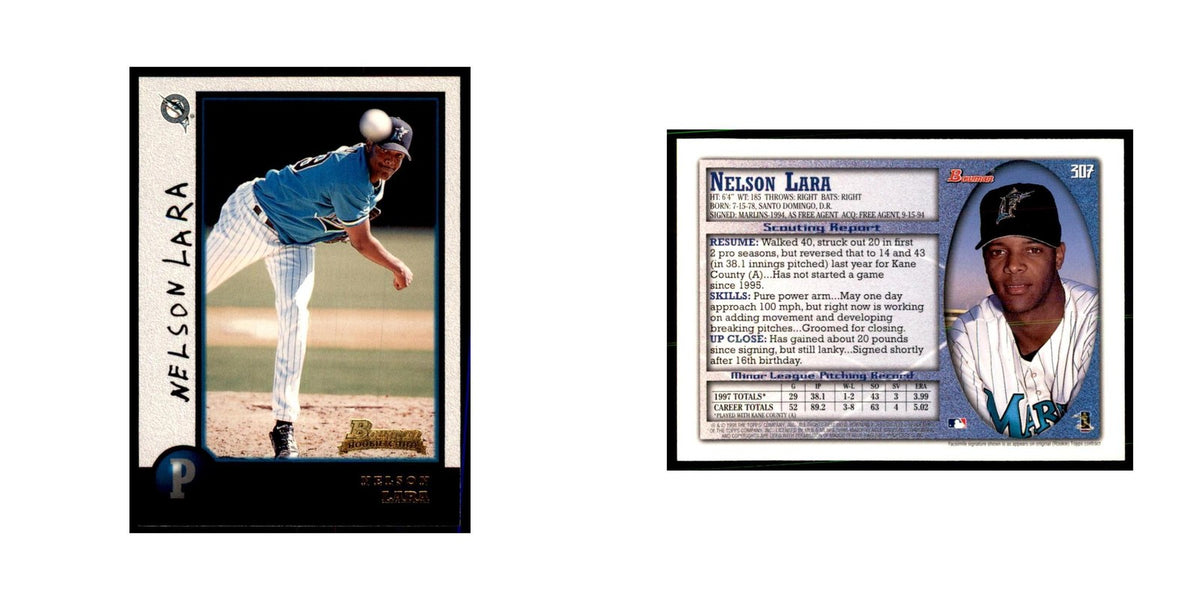 1998 Bowman Nelson Lara Baseball Cards #307