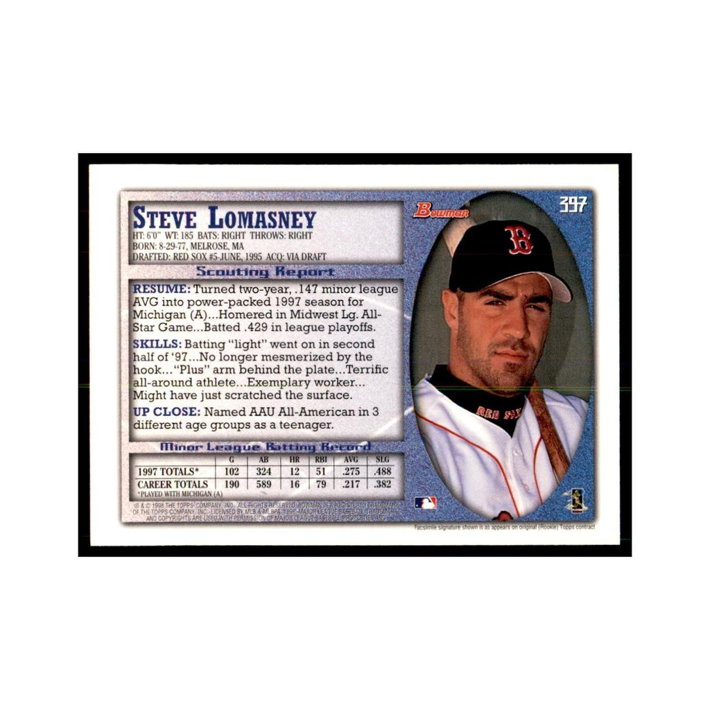 1998 Bowman Steve Lomasney Baseball Cards #397