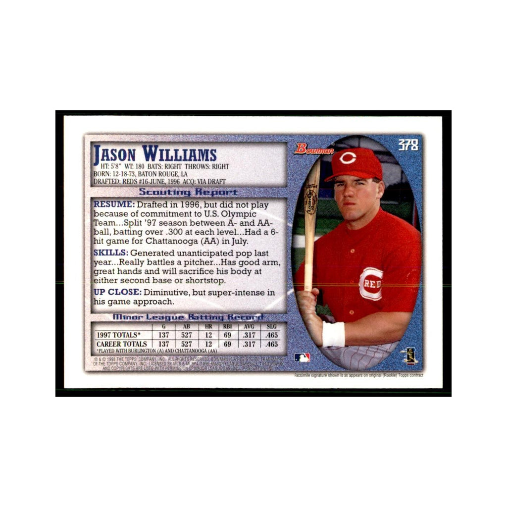 1998 Bowman Jason Williams Baseball Cards #378