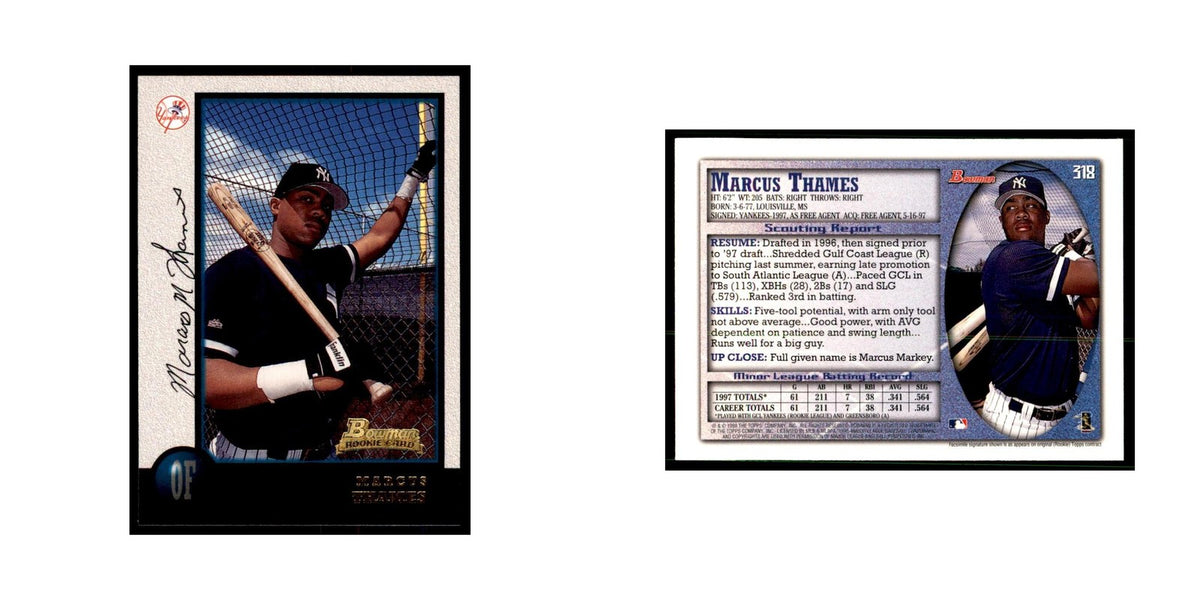 1998 Bowman Marcus Thames Baseball Cards #318