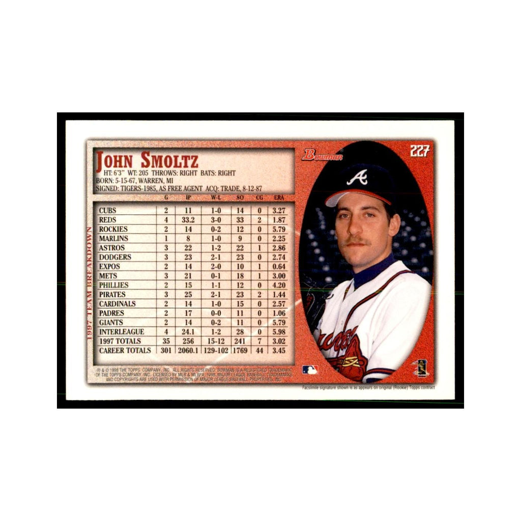 1998 Bowman John Smoltz Baseball Cards #227