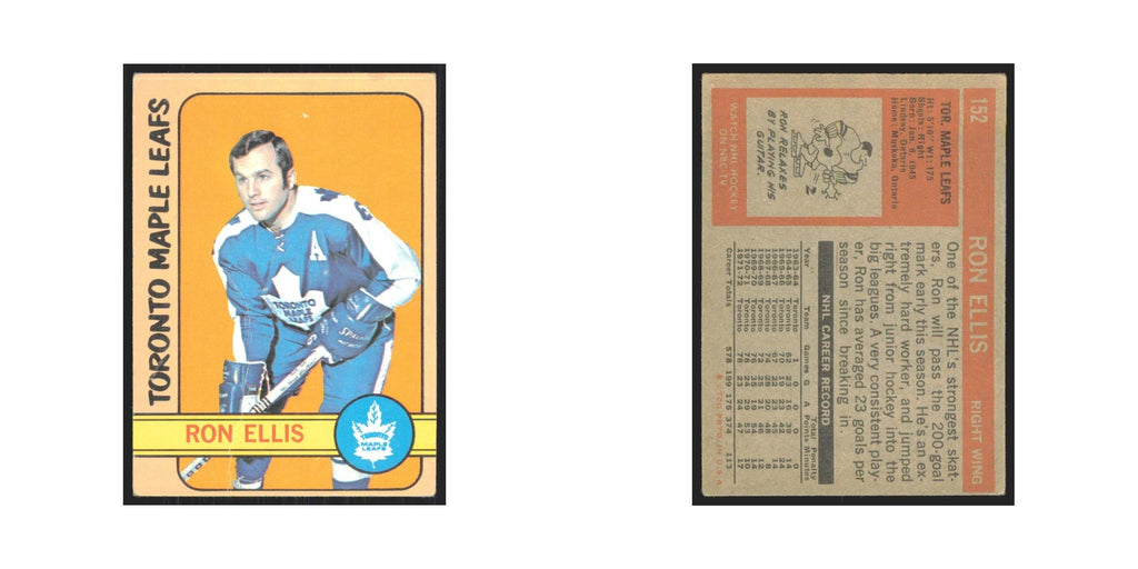 1972 Topps (damaged) Ron Ellis Toronto Maple Leafs #152