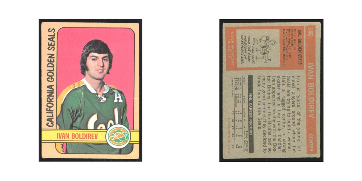 1972 Topps (damaged) Ivan Boldirev California Golden Seals #146