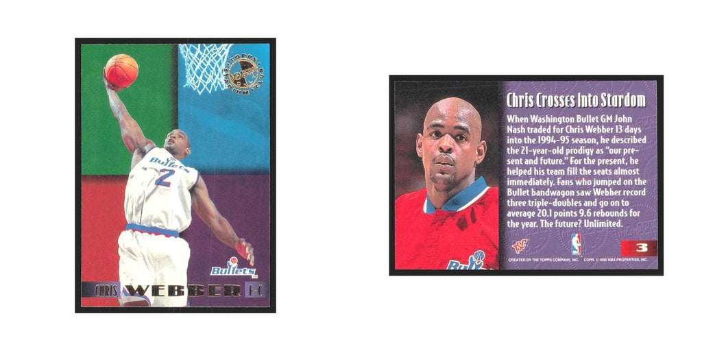 1995 Stadium Club Members Only Chris Webber Washington Bullets #3