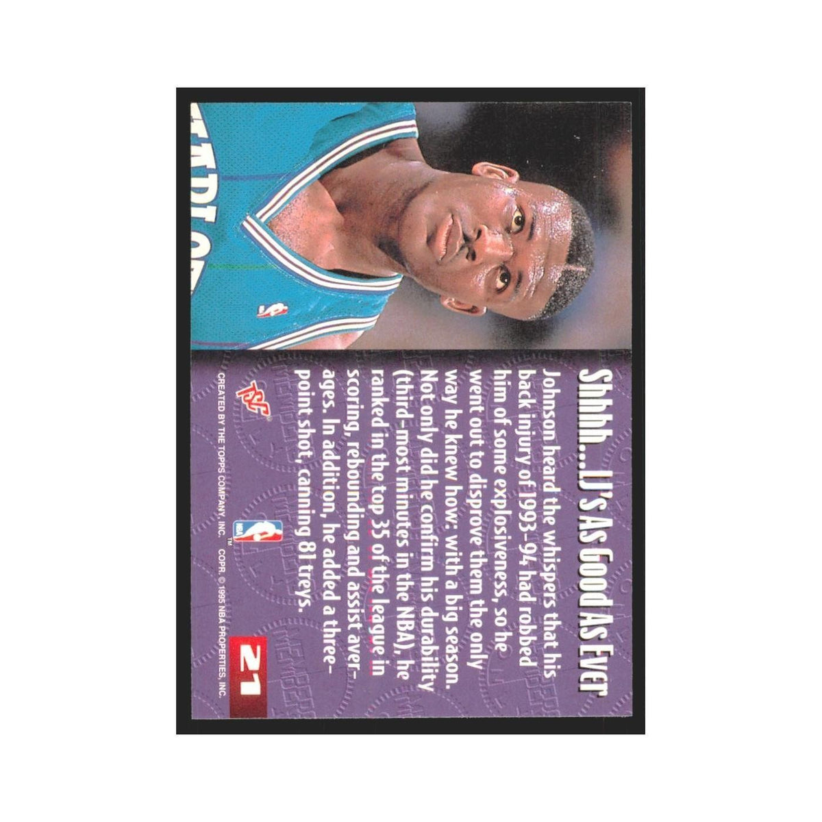 1995 Stadium Club Members Only Larry Johnson Hornets #21