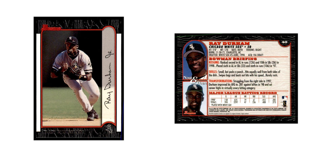 1999 Bowman Ray Durham Baseball Cards #40