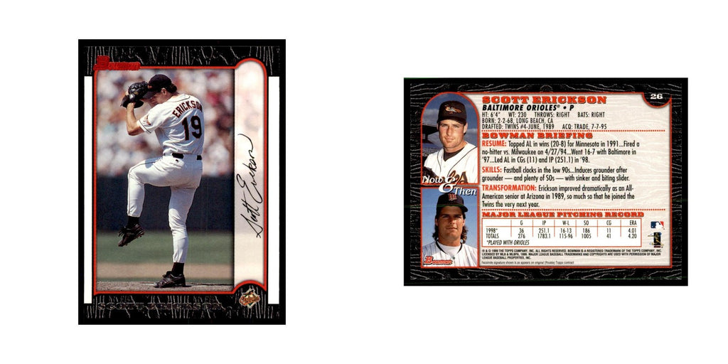 1999 Bowman Scott Erickson Baseball Cards #26