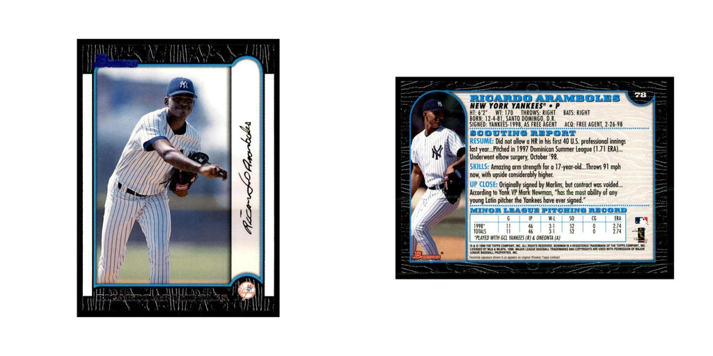 1999 Bowman Ricardo Aramboles Baseball Cards #78