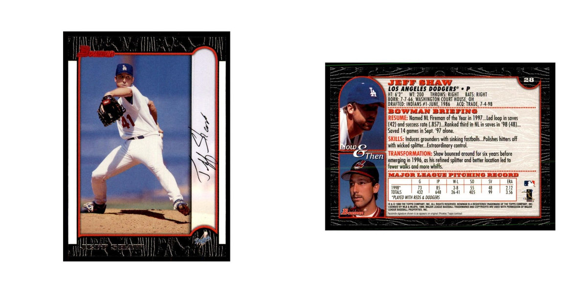 1999 Bowman Jeff Shaw Baseball Cards #28