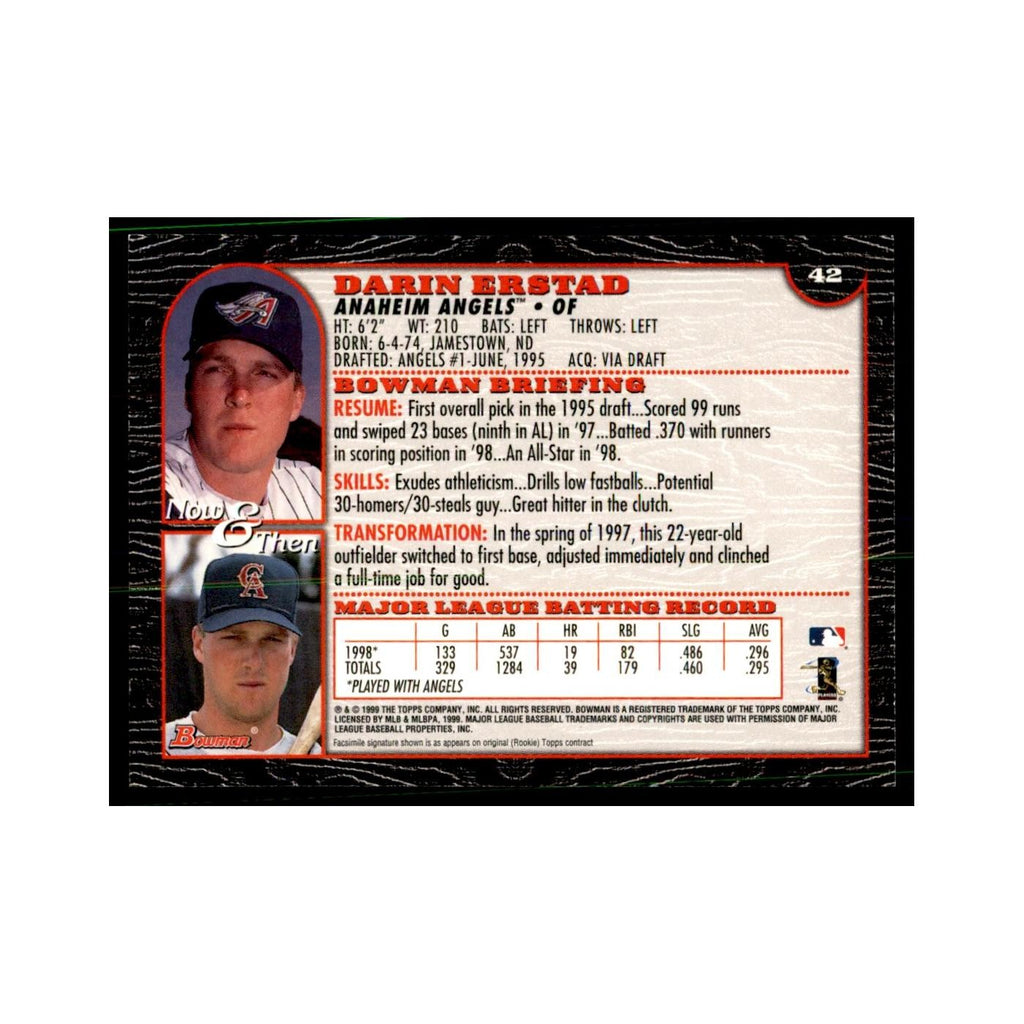 1999 Bowman Darin Erstad Baseball Cards #42
