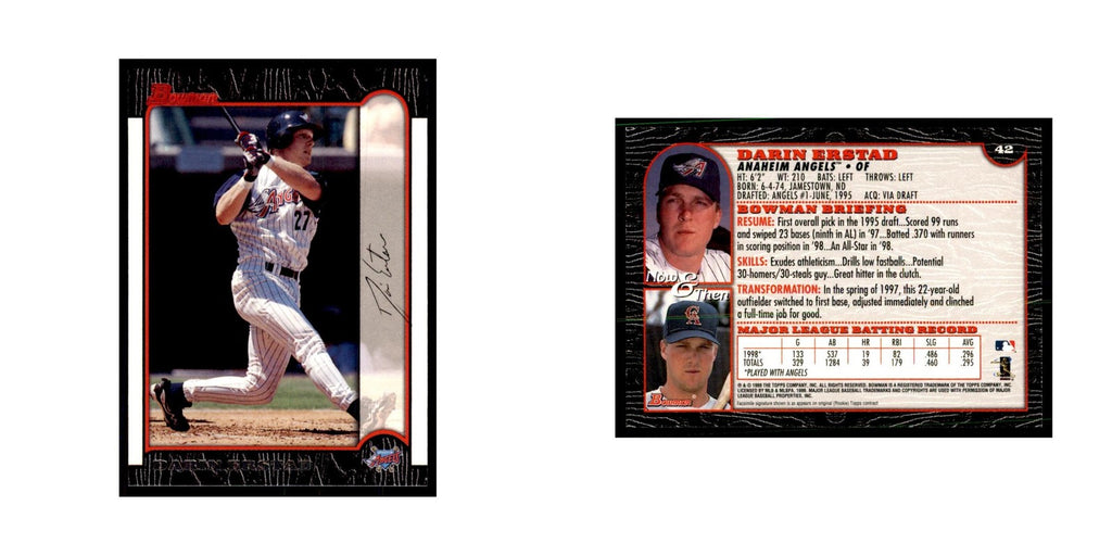 1999 Bowman Darin Erstad Baseball Cards #42