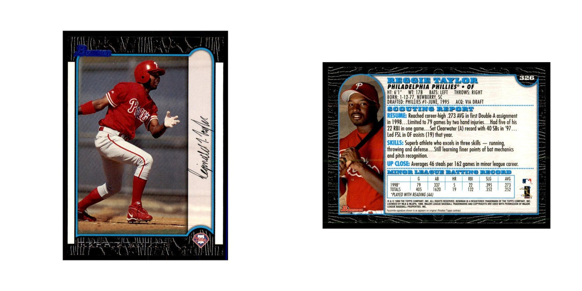 1999 Bowman Reggie Taylor Baseball Cards #326