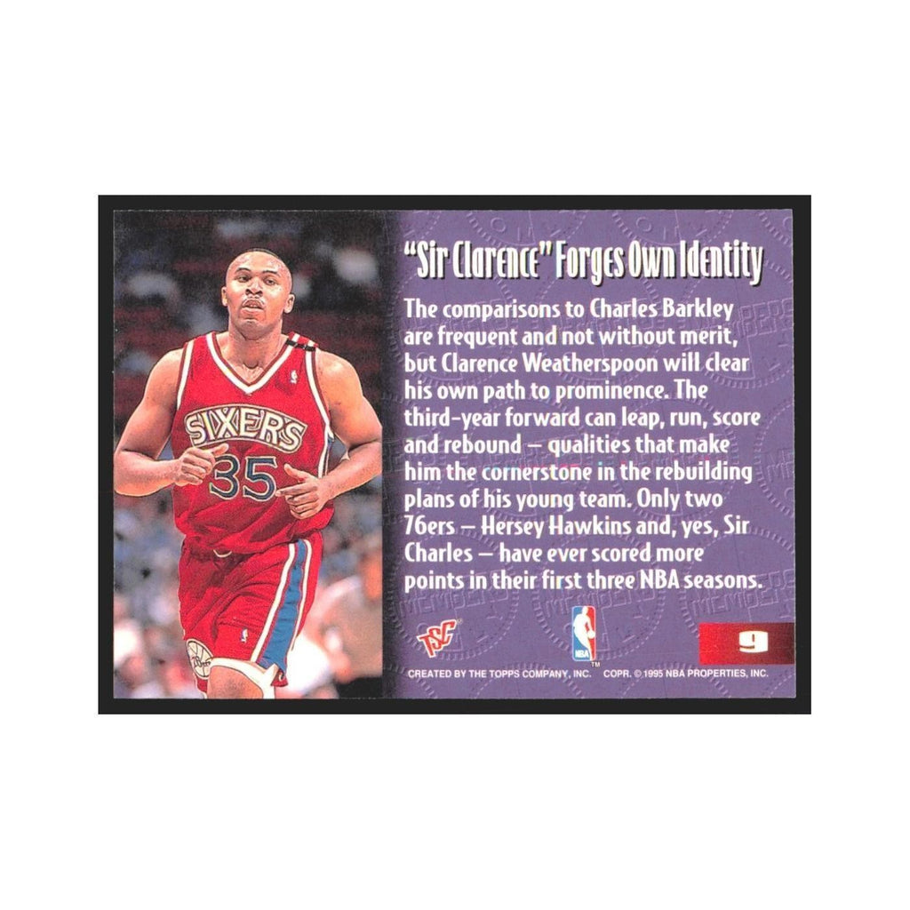 1995 Stadium Club Members Only Clarence Weatherspoon 76ers #9