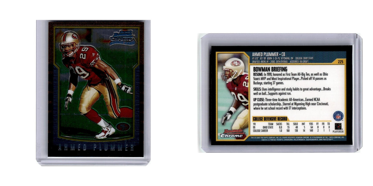 Ahmed Plummer 2000 Bowman Chrome #225 San Francisco 49ers Football Card NM