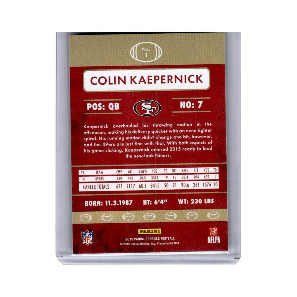 Colin Kaepernick 2015 Donruss #1 San Francisco 49ers Football Card NM
