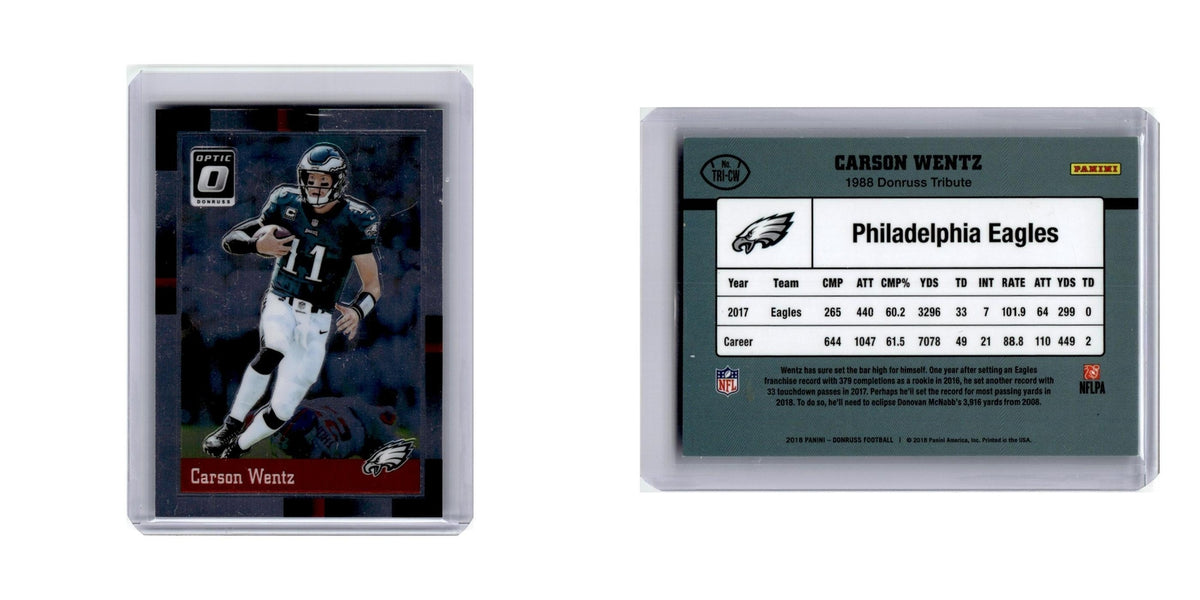 Carson Wentz 2018 Donruss Optic #TRI-CW Philadelphia Eagles Football Card NM