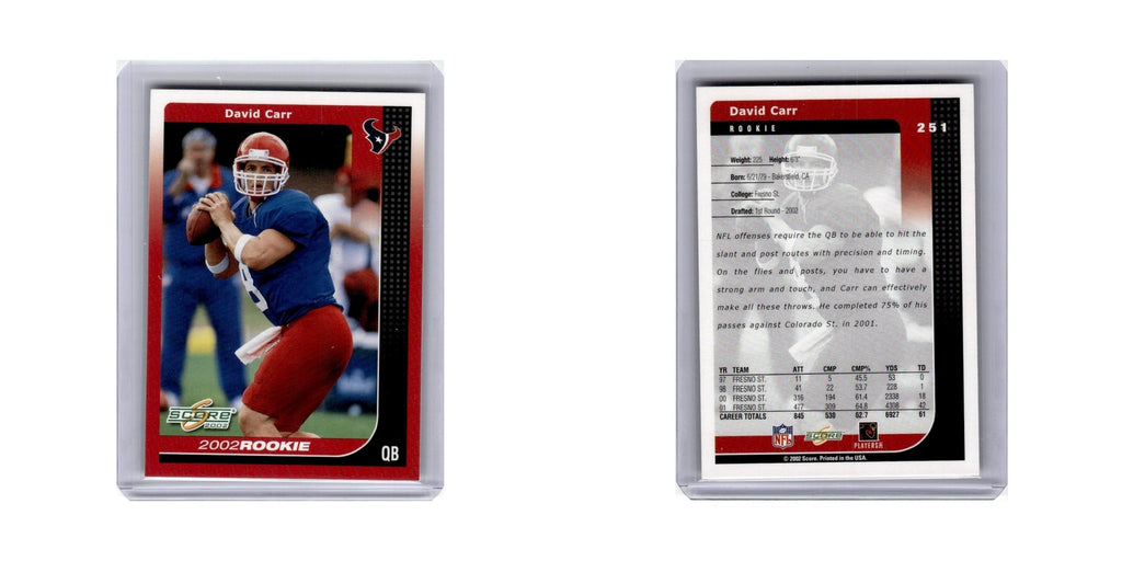 David Carr 2002 Score #251 Houston Texans Football Card NM
