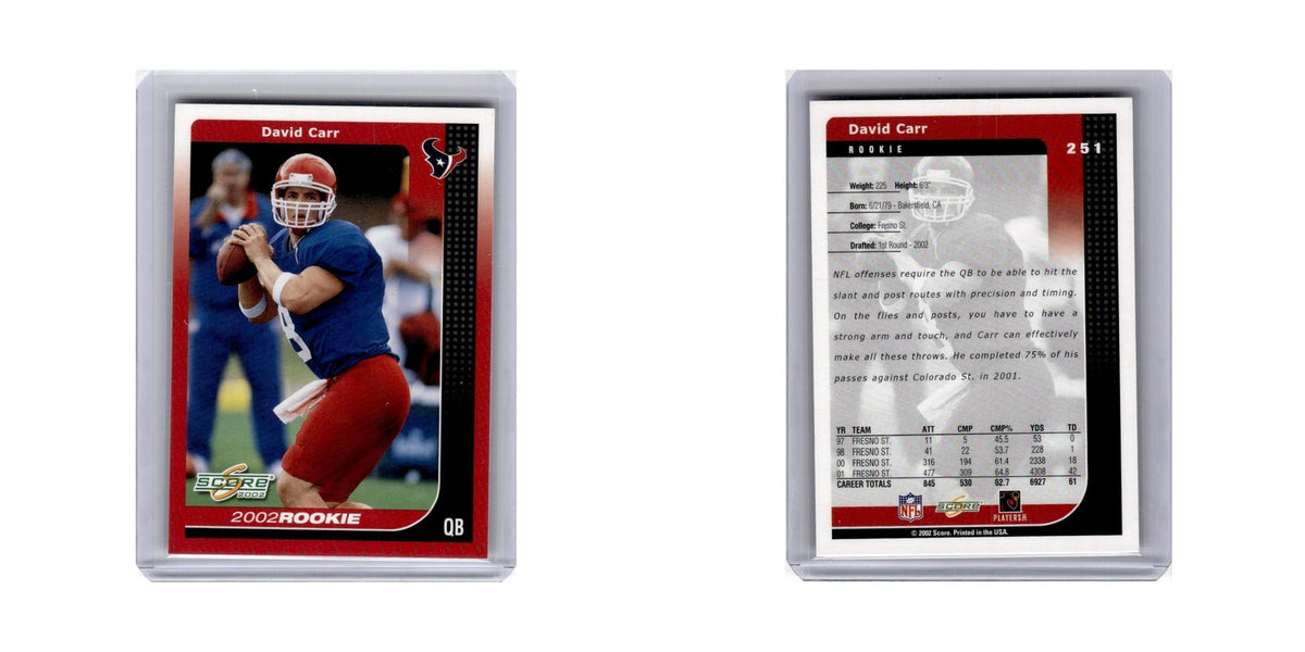 David Carr 2002 Score #251 Houston Texans Football Card NM