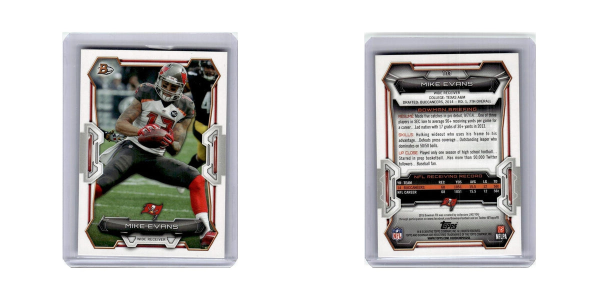 Mike Evans 2015 Bowman #103 Tampa Bay Buccaneers Football Card NM