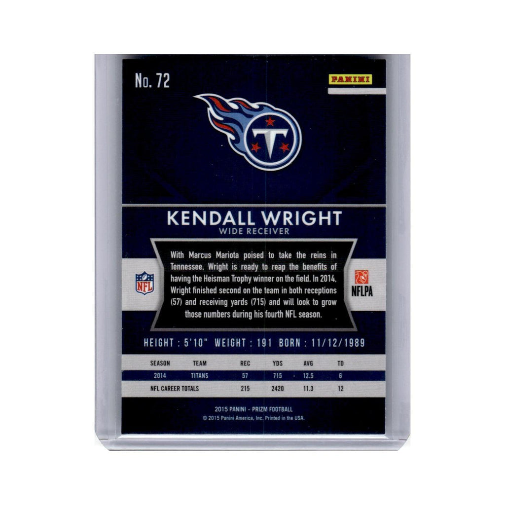 Kendall Wright 2015 Panini Prizm #72 Tennessee Titans Football Card NM