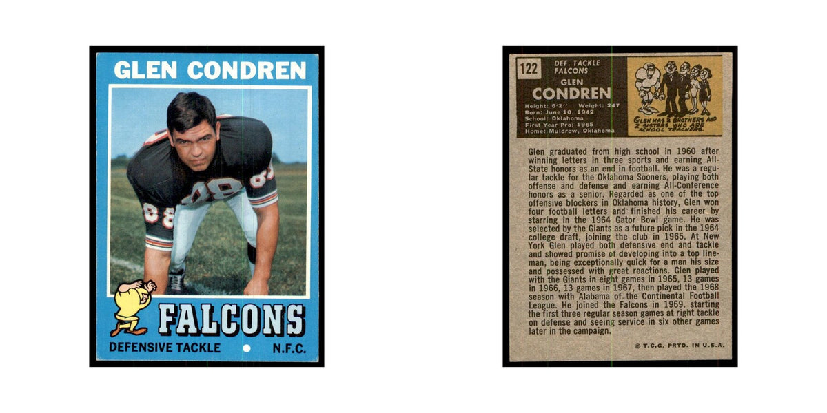 1971 Topps Glen Condren Football Cards #122