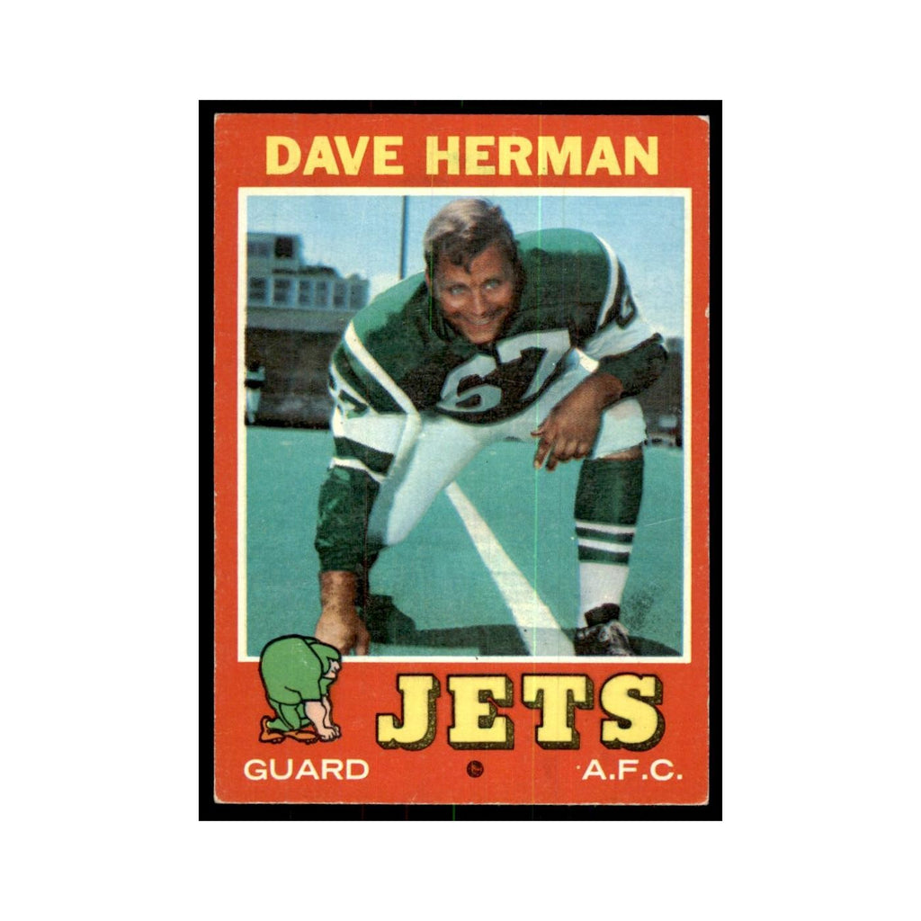1971 Topps Dave Herman Football Cards #124