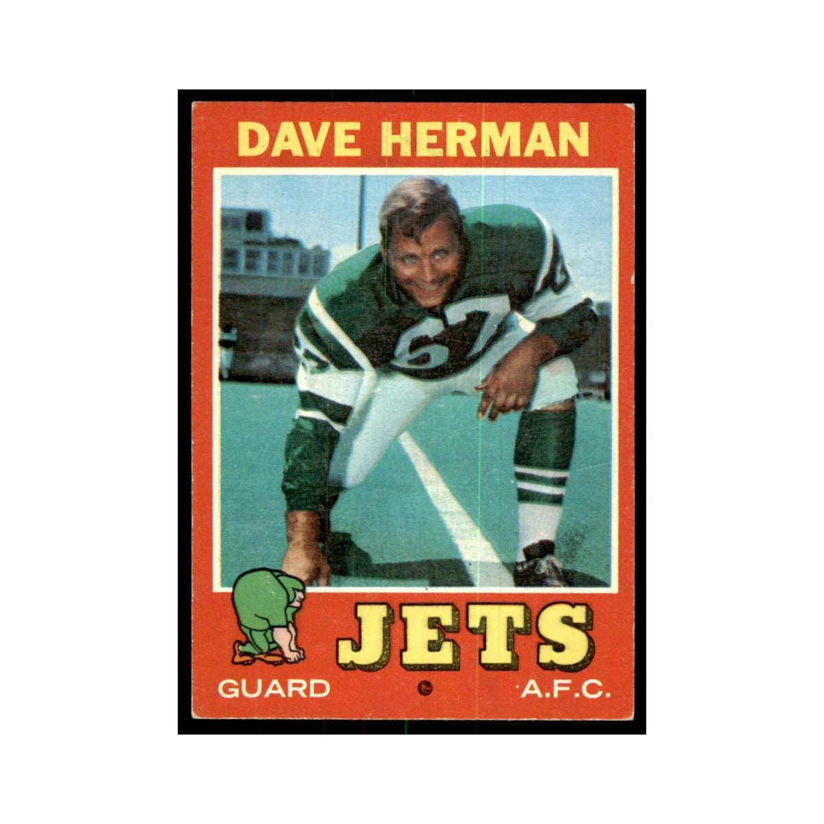 1971 Topps Dave Herman Football Cards #124
