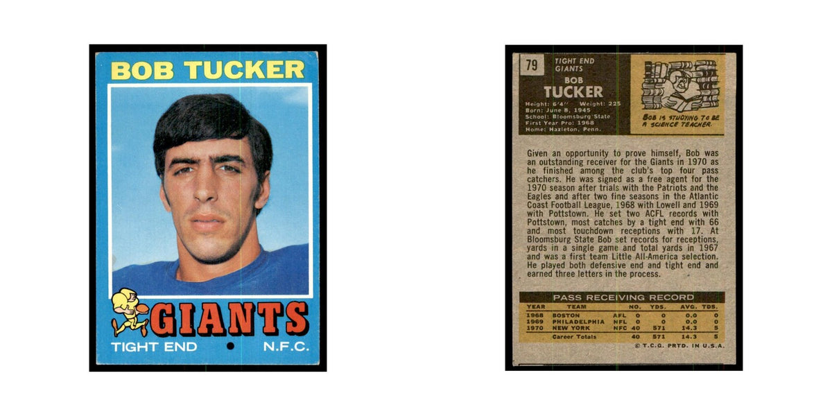 1971 Topps Bob Tucker Football Cards #79