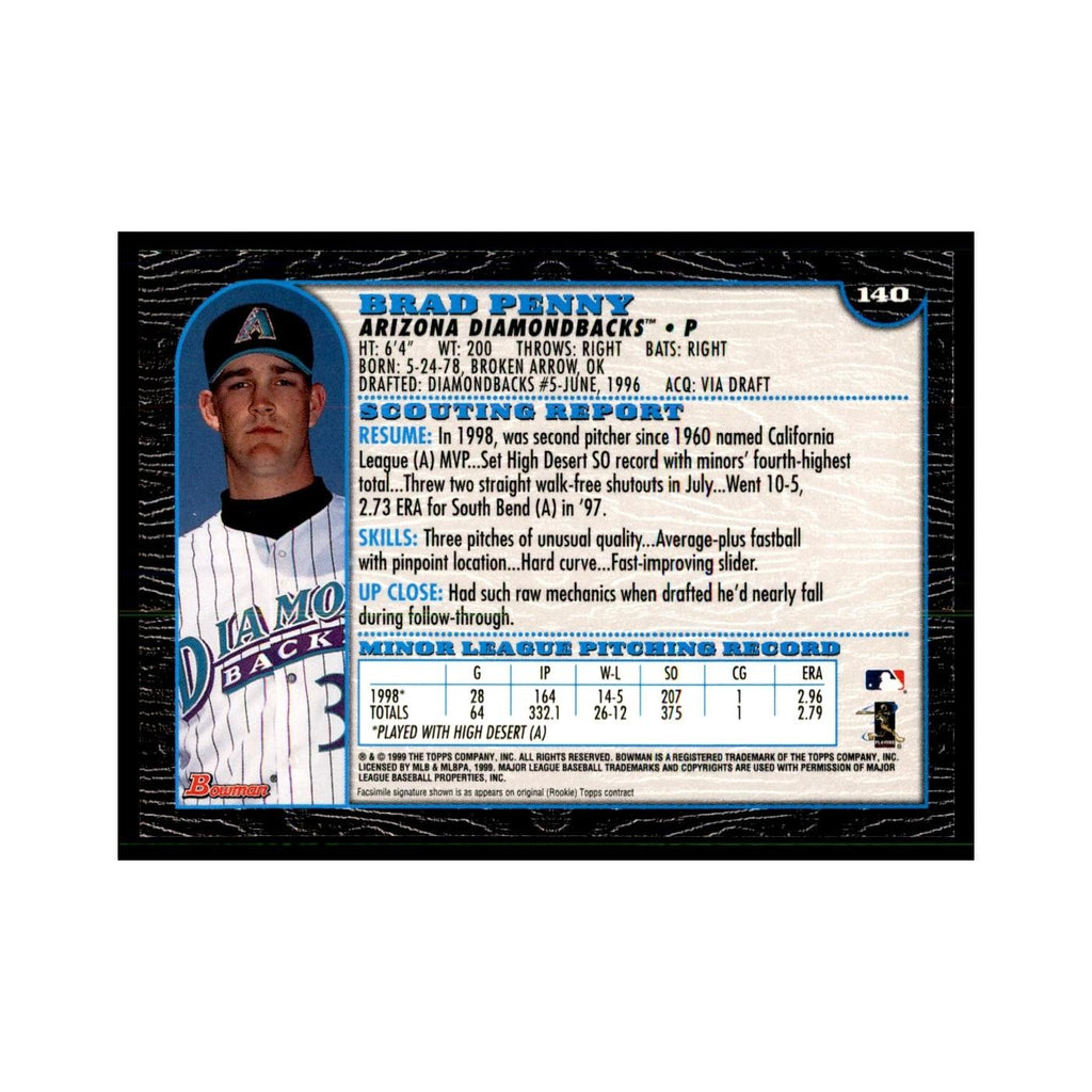 1999 Bowman Brad Penny Baseball Cards #140