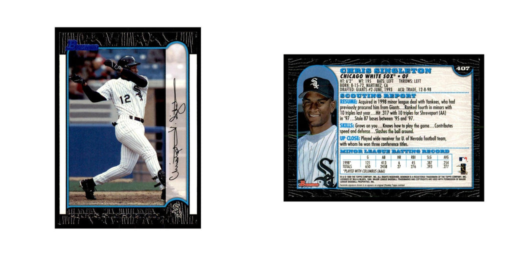 1999 Bowman Chris Singleton Baseball Cards #407