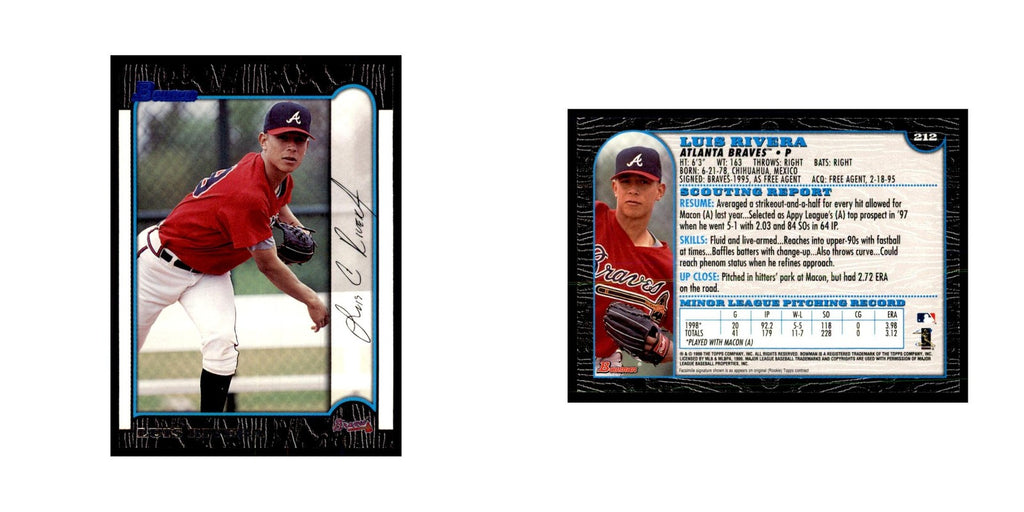 1999 Bowman Luis Rivera Baseball Cards #212