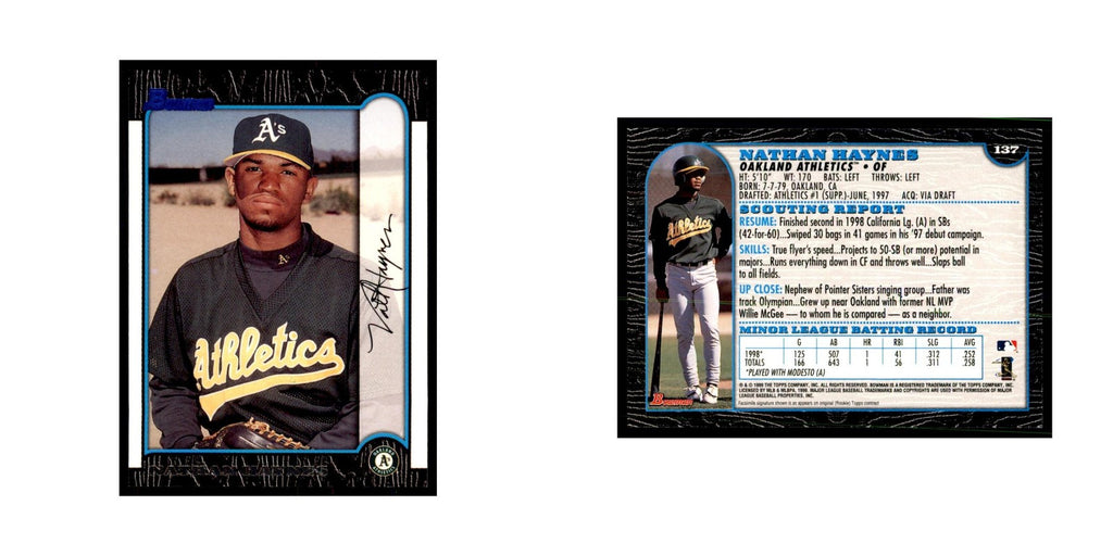 1999 Bowman Nathan Haynes Baseball Cards #137