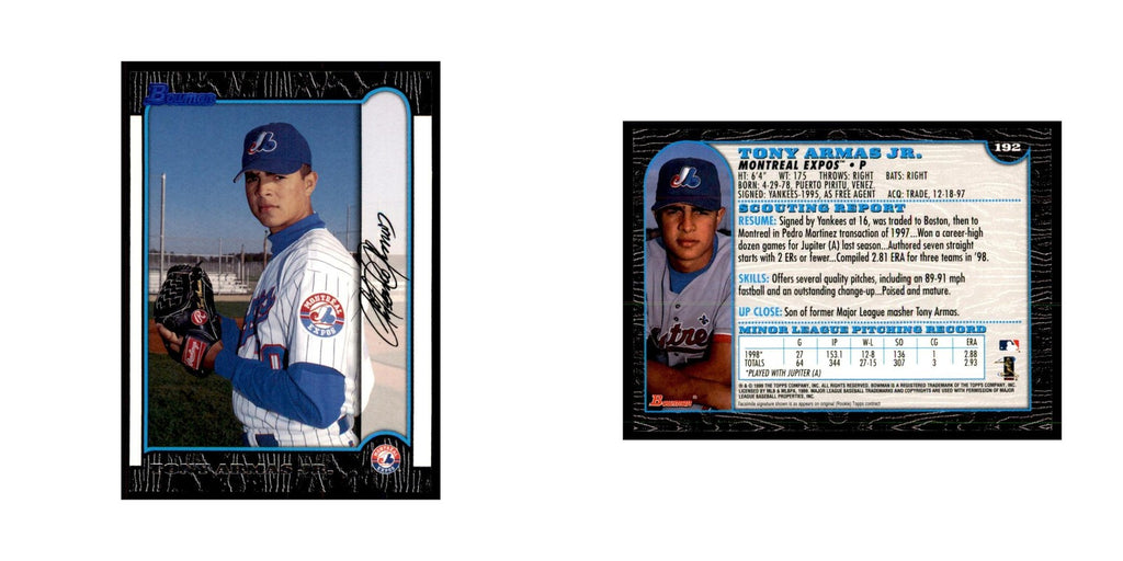 1999 Bowman Tony Armas Jr. Baseball Cards #192