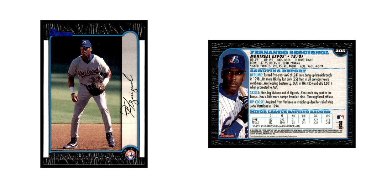 1999 Bowman Fernando Seguignol Baseball Cards #205
