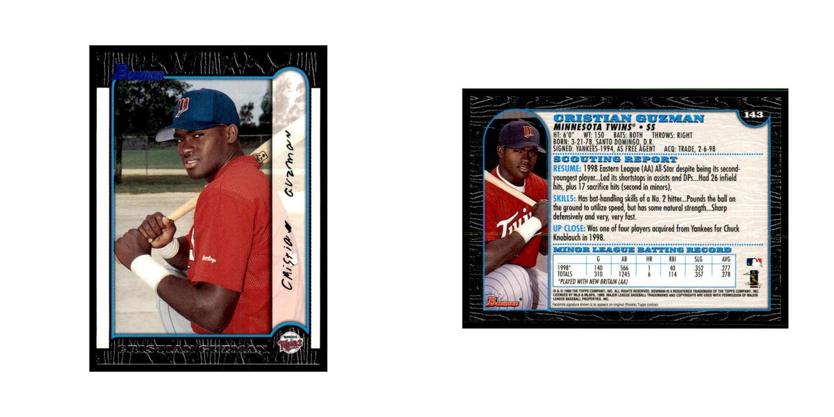 1999 Bowman Cristian Guzman Baseball Cards #143