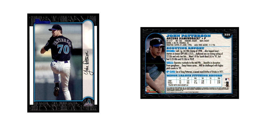 1999 Bowman John Patterson Baseball Cards #331
