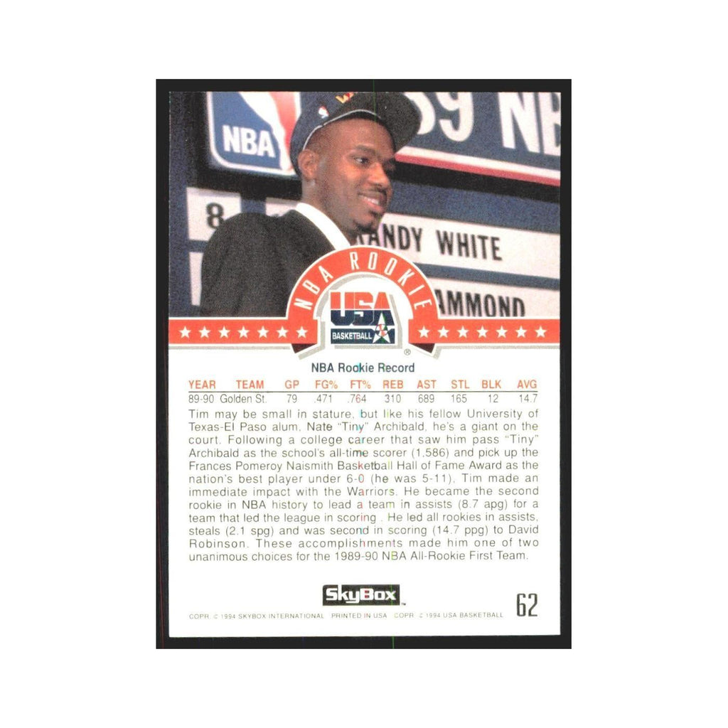 1994 SkyBox USA Tim Hardaway USA #62