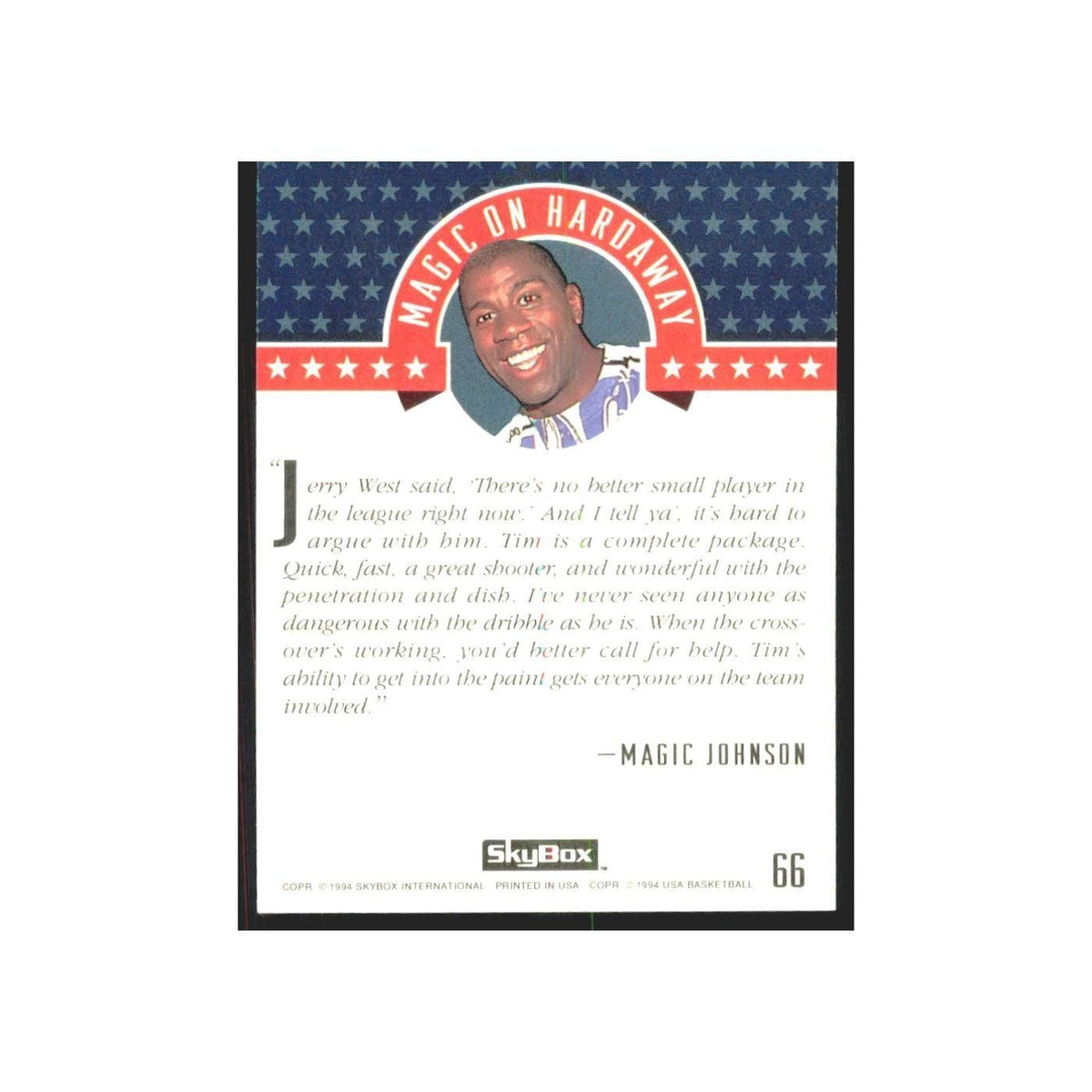 1994 SkyBox USA Tim Hardaway USA #66