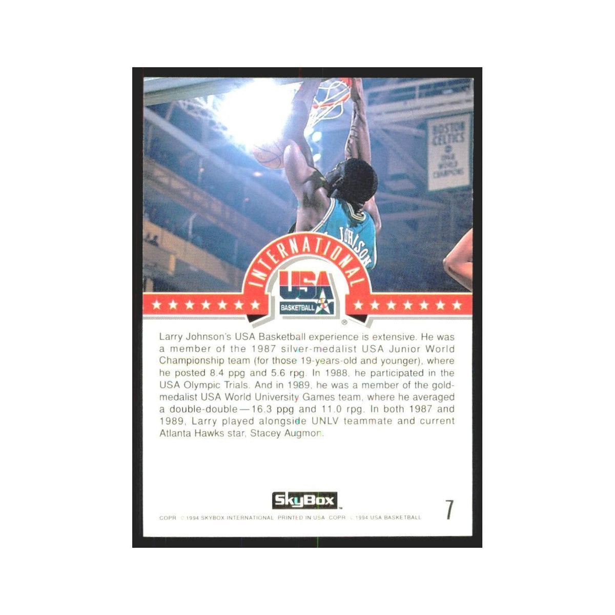1994 SkyBox USA Larry Johnson USA #7