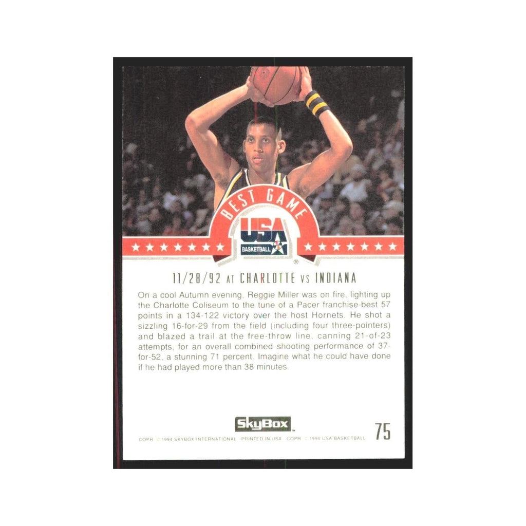 1994 SkyBox USA Reggie Miller USA #75