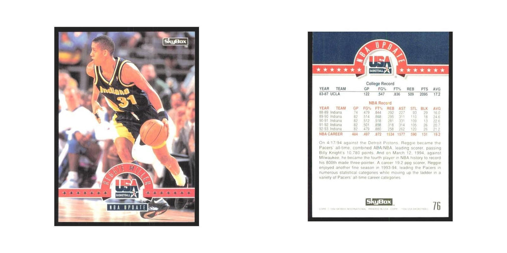 1994 SkyBox USA Reggie Miller USA #76