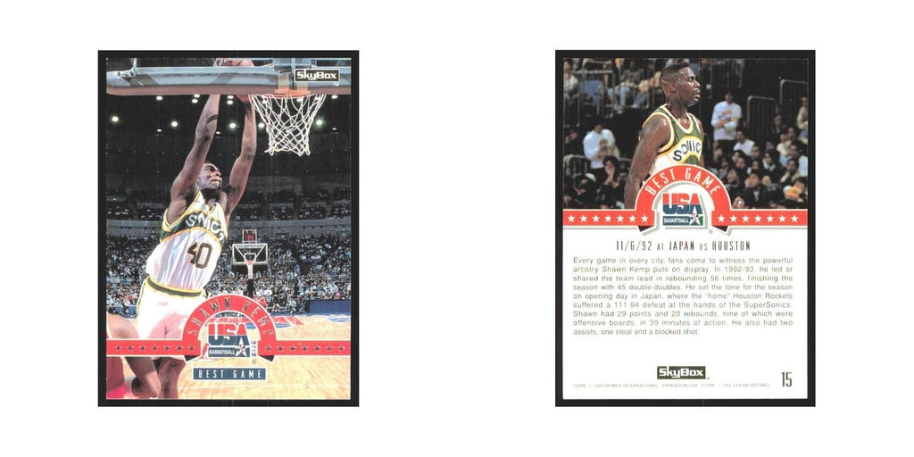 1994 SkyBox USA Shawn Kemp USA #15