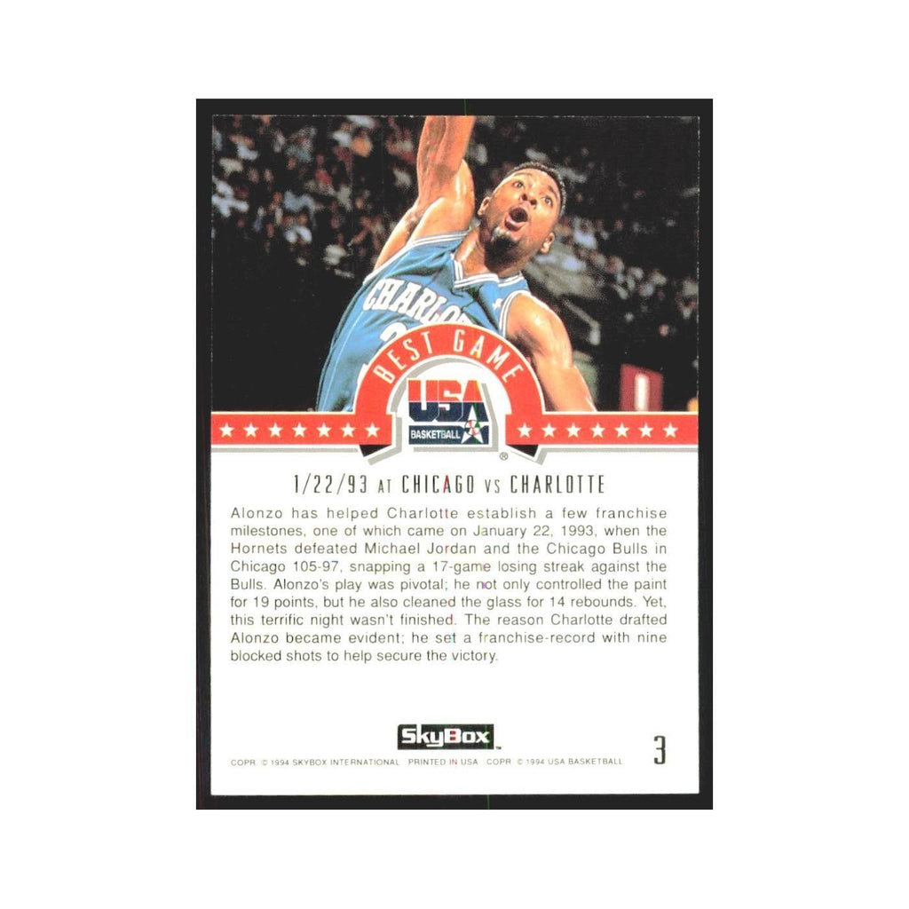 1994 SkyBox USA Alonzo Mourning USA #3
