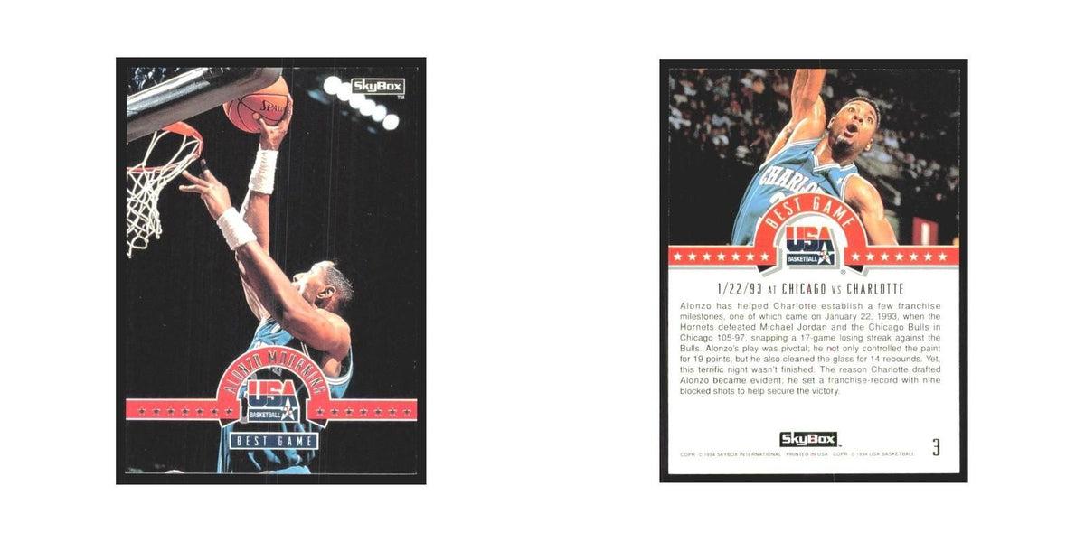 1994 SkyBox USA Alonzo Mourning USA #3
