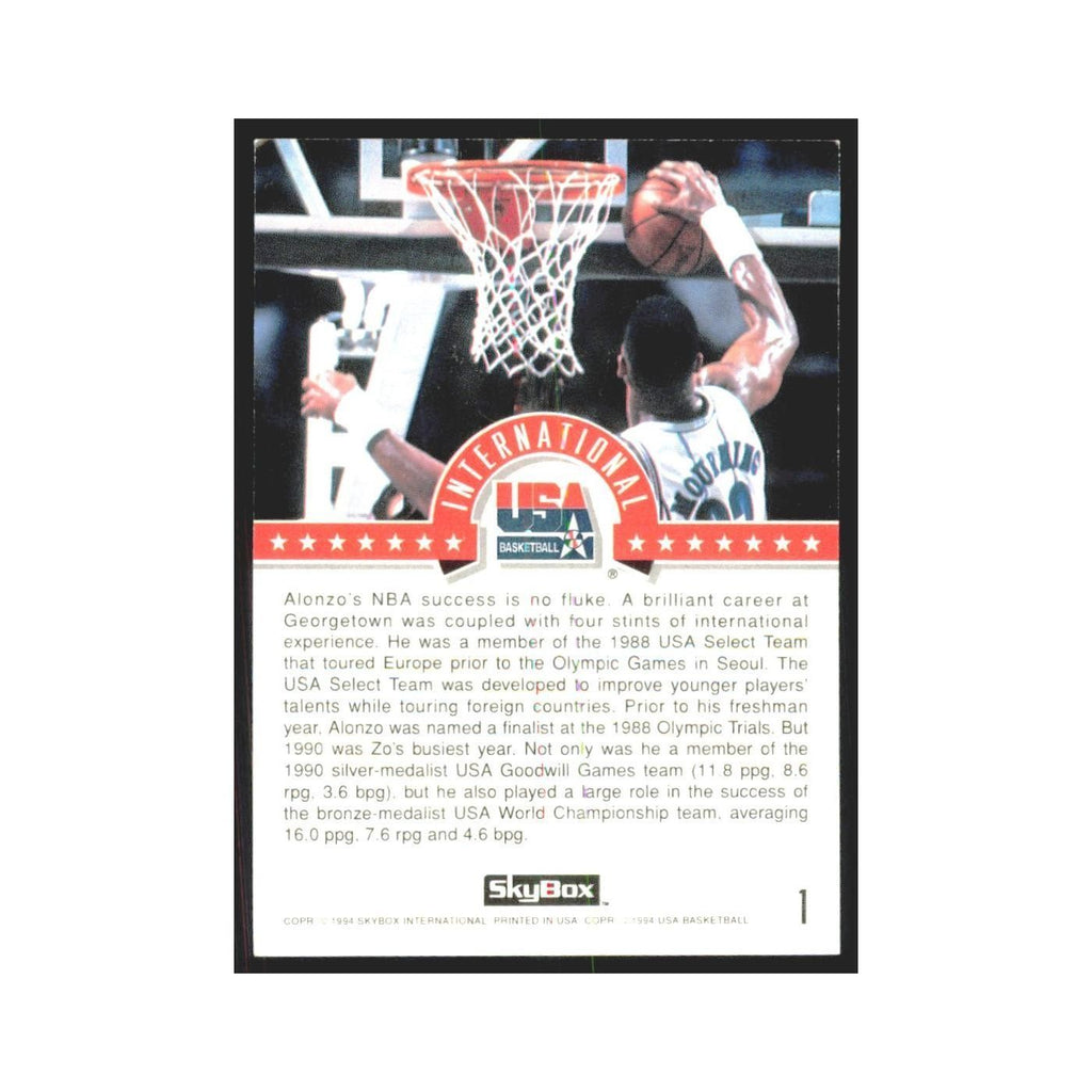 1994 SkyBox USA Alonzo Mourning USA #1
