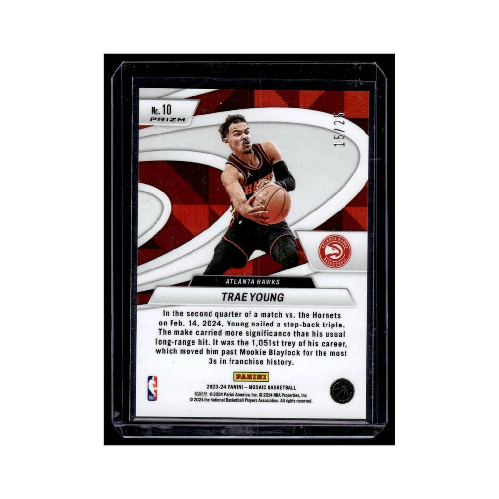 Trae Young #/25 2023 Panini Mosaic Give and Go Orange Fluorescent #10 Hawks NM