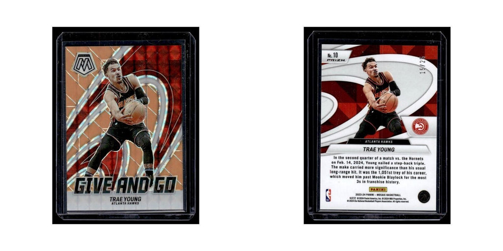 Trae Young #/25 2023 Panini Mosaic Give and Go Orange Fluorescent #10 Hawks NM