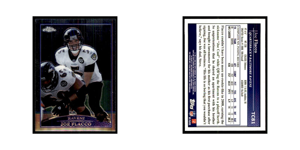 2009 Topps Chrome Joe Flacco Football Cards #TC81